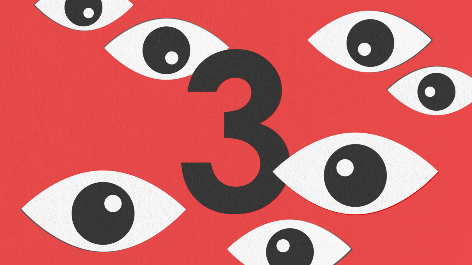 An illustration of eyes and the number 3 for STAT's 3 to watch series