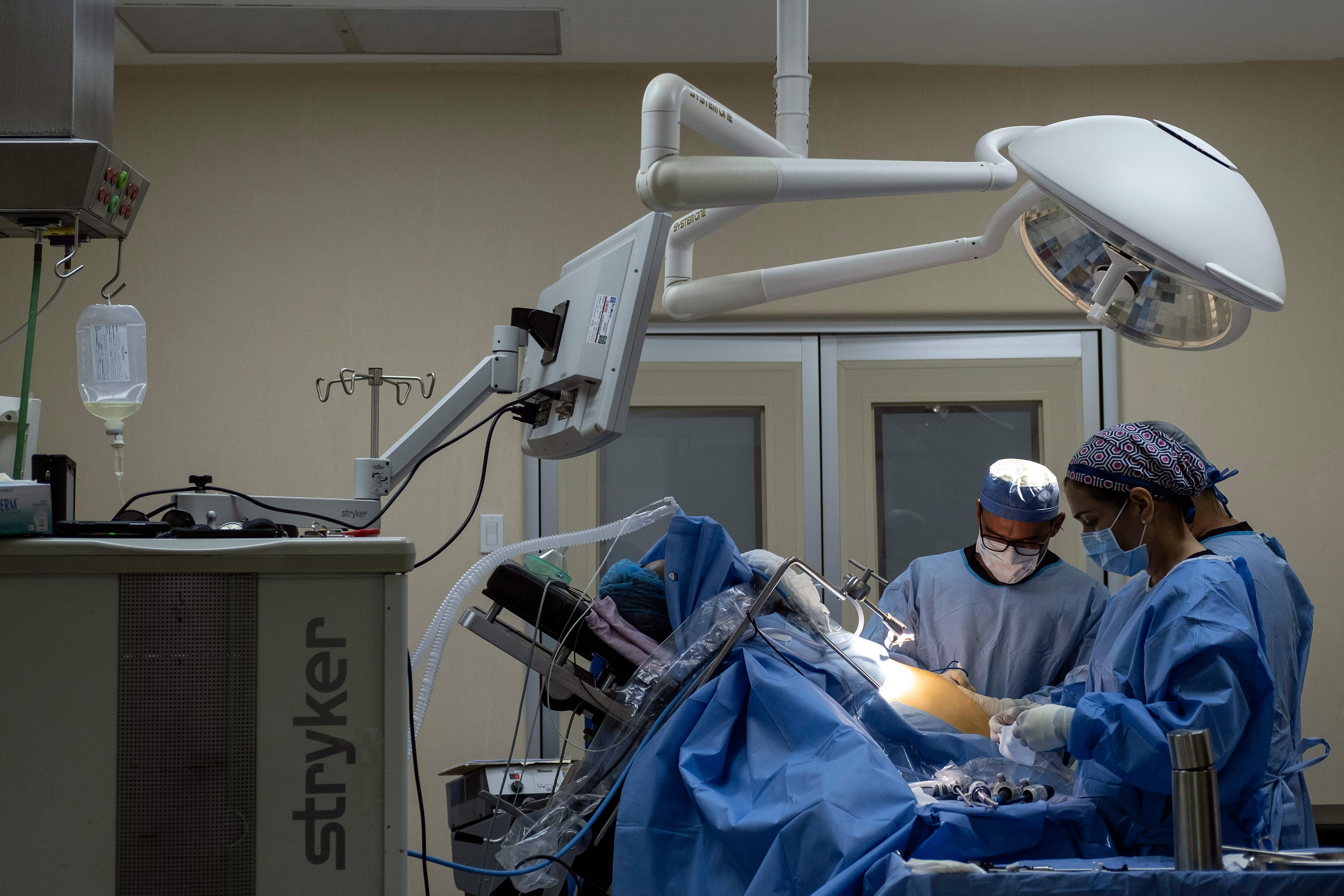 Doctors perform bariatric surgery at a hospital in Tijuana, Mexico.