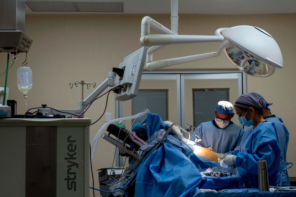 Doctors perform bariatric surgery at a hospital in Tijuana, Mexico.