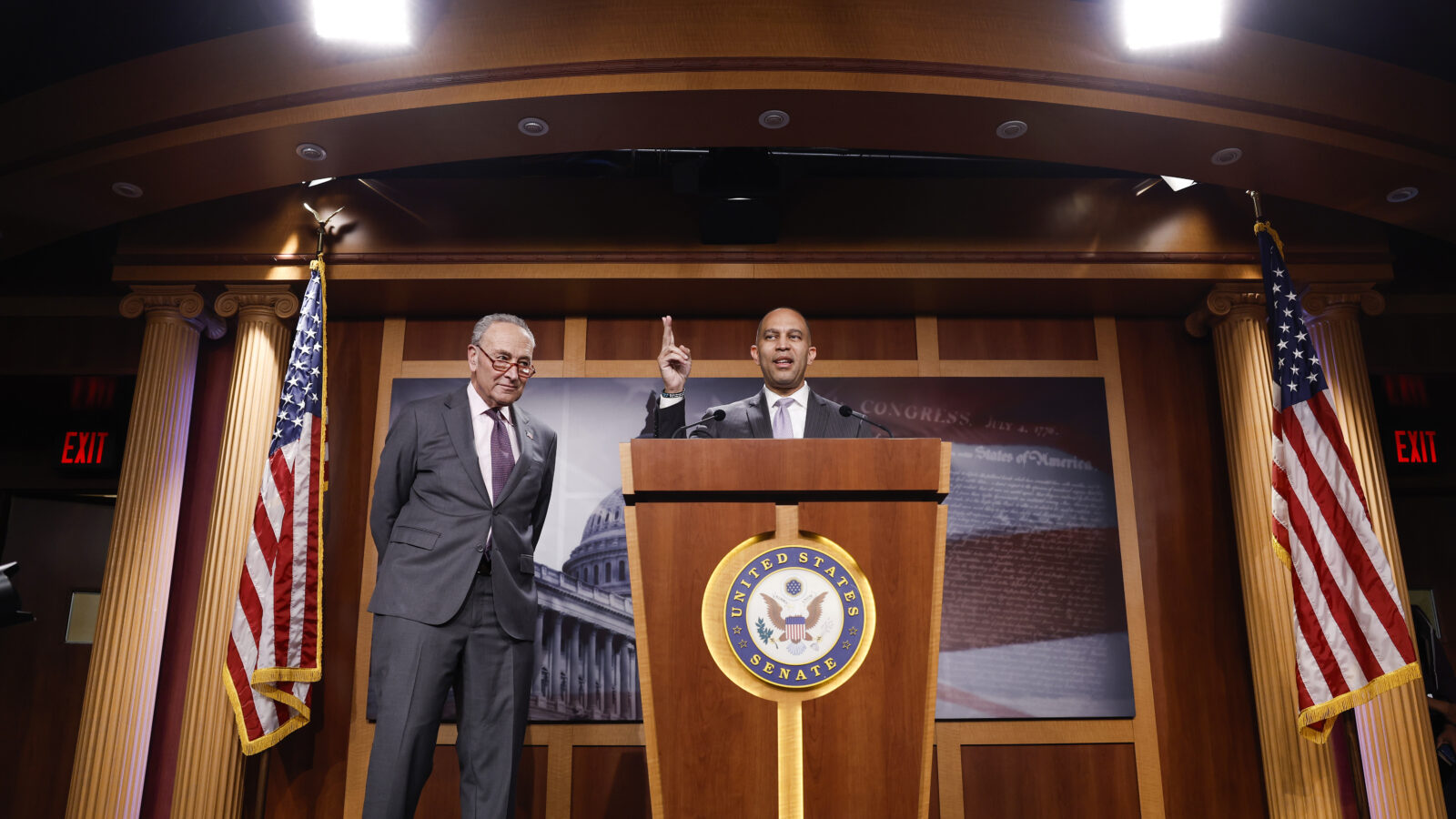 Hakeem Jeffries and Chuck Schumer