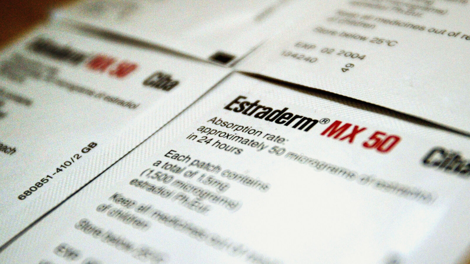 Hormone replacement patches are seen in 2003, the year the FDA put a black box warning on the therapies. The agency reversed its decision on Monday.