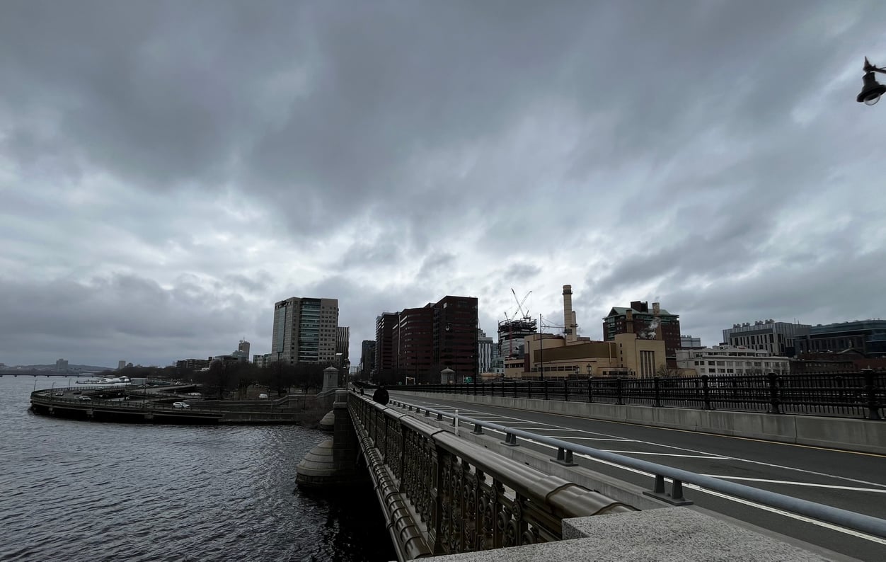 Unsettled skies over Boston's Kendall Square