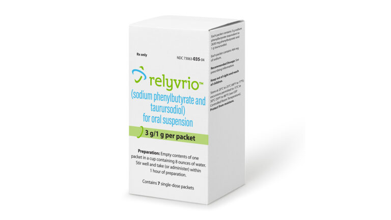 A box of the ALS drug Relyvrio