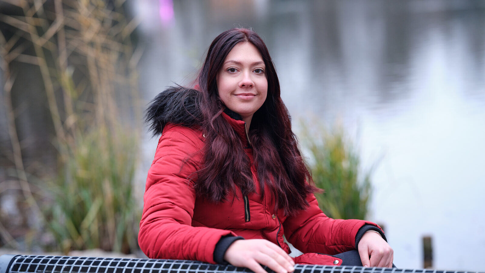 Janina Paech, a medical student and a patient who received CAR-Ts as a treatment for lupus, in the park near the clinic where she studies.