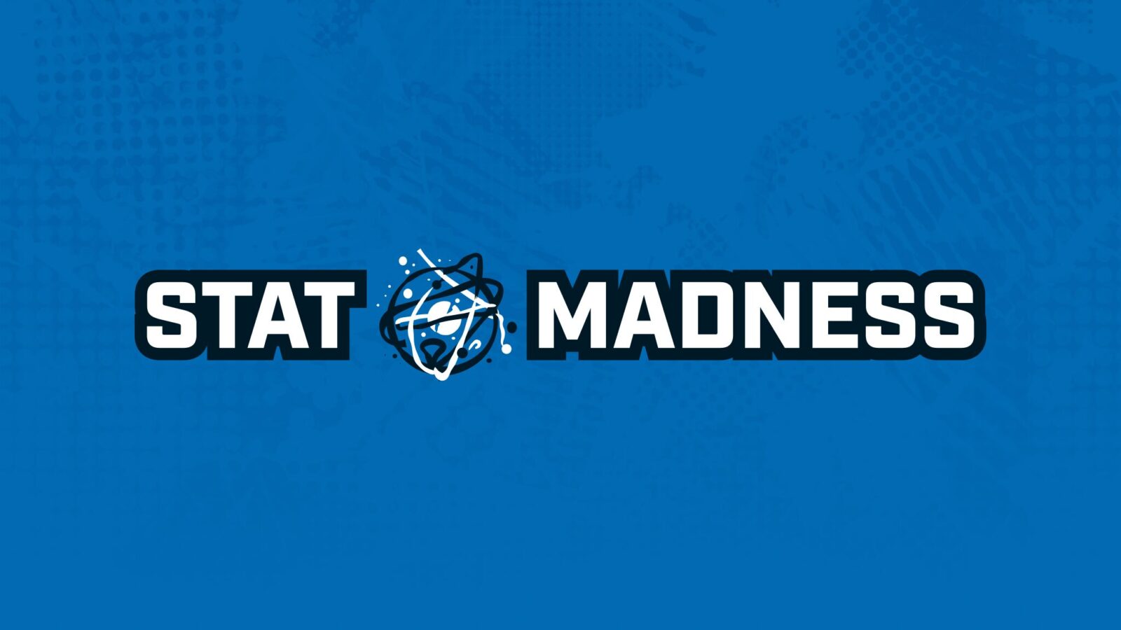 A blue STAT Madness logo
