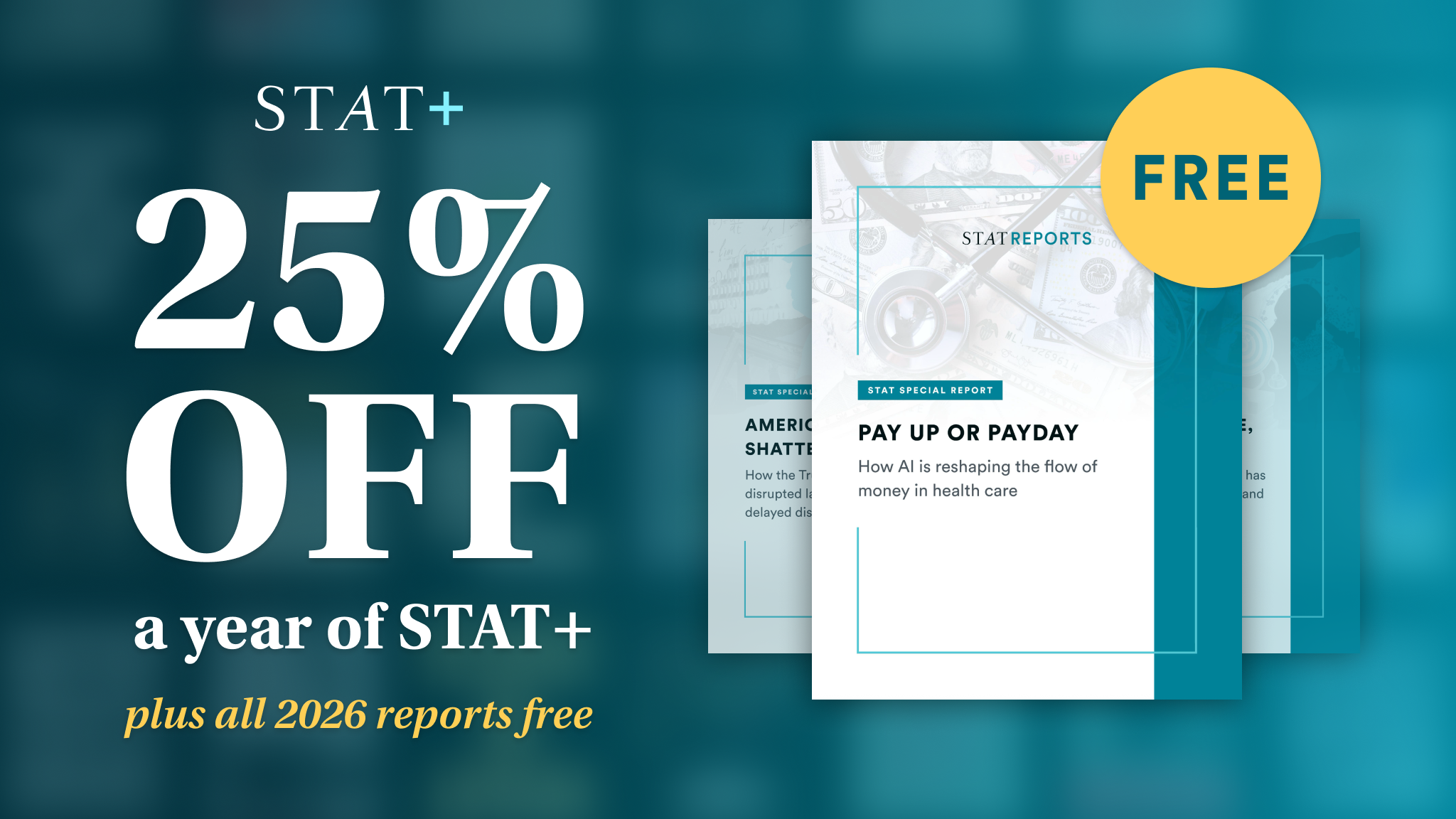 Get four free industry reports and $100 off STAT+